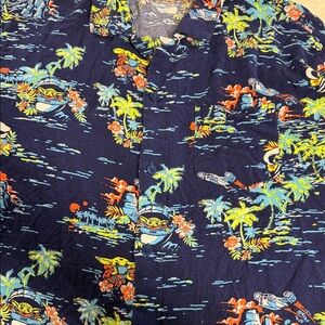 Star Wars Navy Tropical Print Casual Button Down Shirt